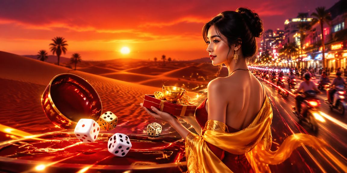Trò chơi Tài Xỉu neon tại Mũi Né với ánh đèn rực rỡ về đêm